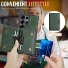 For Samsung Galaxy S24 Ultra Kalebol Strong Magnetic MagSafe 2-Fold Ring Magnetic Card Case Leather Side Sticker Phone Case(Green) - 4