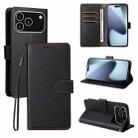 For iPhone 17 Pro Max ENKAY RFID Blocking Wallet Kickstand Litchi Texture Leather Phone Case(Black) - 1