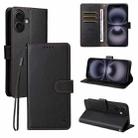For iPhone 17 ENKAY RFID Blocking Wallet Kickstand Litchi Texture Leather Phone Case(Black) - 1