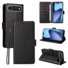 For iPhone 17 Air ENKAY RFID Blocking Wallet Kickstand Litchi Texture Leather Phone Case(Black) - 1
