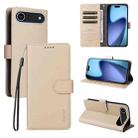 For iPhone 17 Air ENKAY RFID Blocking Wallet Kickstand Litchi Texture Leather Phone Case(Beige) - 1