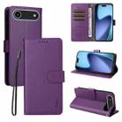 For iPhone 17 Air ENKAY RFID Blocking Wallet Kickstand Litchi Texture Leather Phone Case(Purple) - 1