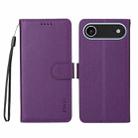 For iPhone 17 Air ENKAY RFID Blocking Wallet Kickstand Litchi Texture Leather Phone Case(Purple) - 2