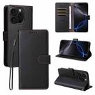 For iPhone 16 Pro Max ENKAY RFID Blocking Wallet Kickstand Litchi Texture Leather Phone Case(Black) - 1
