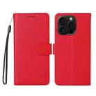 For iPhone 16 Pro Max ENKAY RFID Blocking Wallet Kickstand Litchi Texture Leather Phone Case(Red) - 2