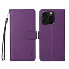 For iPhone 16 Pro Max ENKAY RFID Blocking Wallet Kickstand Litchi Texture Leather Phone Case(Purple) - 2