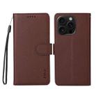 For iPhone 16 Pro Max ENKAY RFID Blocking Wallet Kickstand Litchi Texture Leather Phone Case(Brown) - 2