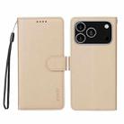 For iPhone 16e ENKAY RFID Blocking Wallet Kickstand Litchi Texture Leather Phone Case(Beige) - 2