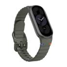 For Xiaomi Smart Band 10 / 9 / 8 Wavy Grain Stitched Silicone Watch Band(Army Green) - 1