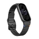 For Xiaomi Smart Band 10 / 9 / 8 Wavy Grain Stitched Silicone Watch Band(Black) - 1