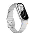 For Xiaomi Smart Band 10 / 9 / 8 Wavy Grain Stitched Silicone Watch Band(Light Gray) - 1