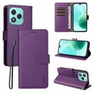 For Honor 400 Lite ENKAY RFID Blocking Wallet Kickstand Litchi Texture Leather Phone Case(Purple) - 1