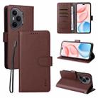 For Honor 400 Pro Global 160.8mm ENKAY RFID Blocking Wallet Kickstand Litchi Texture Leather Phone Case(Brown) - 1