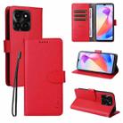 For Honor X6c 4G / X6b 4G ENKAY RFID Blocking Wallet Kickstand Litchi Texture Leather Phone Case(Red) - 1