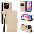 For Honor X6c 4G / X6b 4G ENKAY RFID Blocking Wallet Kickstand Litchi Texture Leather Phone Case(Beige) - 1