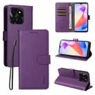 For Honor X6c 4G / X6b 4G ENKAY RFID Blocking Wallet Kickstand Litchi Texture Leather Phone Case(Purple) - 1