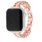 For Apple Watch 42mm / 41mm / 40mm / 38mm Lace Edged Diamond Alloy Metal Watch Band(Rose Gold) - 1