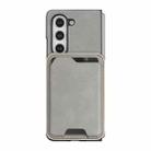 For Samsung Galaxy Z Fold7 5G Kalebol Slim MagSafe Ring Magnetic Card Bag Side Sticker Leather Phone Case(Gray) - 2