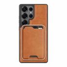 For Samsung Galaxy S25 Ultra 5G Kalebol Slim MagSafe Ring Magnetic Card Bag Side Sticker Leather Phone Case(Brown) - 2