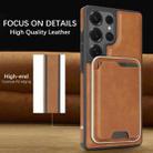 For Samsung Galaxy S25 Ultra 5G Kalebol Slim MagSafe Ring Magnetic Card Bag Side Sticker Leather Phone Case(Brown) - 3