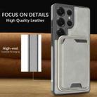 For Samsung Galaxy S25 Ultra 5G Kalebol Slim MagSafe Ring Magnetic Card Bag Side Sticker Leather Phone Case(Gray) - 3