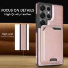 For Samsung Galaxy S25 Ultra 5G Kalebol Slim MagSafe Ring Magnetic Card Bag Side Sticker Leather Phone Case(Pink Gold) - 3