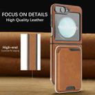 For Samsung Galaxy Z Flip6 Kalebol Slim MagSafe Ring Magnetic Card Bag Side Sticker Leather Phone Case(Brown) - 3
