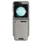 For Samsung Galaxy Z Flip6 Kalebol Slim MagSafe Ring Magnetic Card Bag Side Sticker Leather Phone Case(Gray) - 2