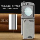 For Samsung Galaxy Z Flip6 Kalebol Slim MagSafe Ring Magnetic Card Bag Side Sticker Leather Phone Case(Gray) - 3