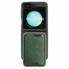 For Samsung Galaxy Z Flip6 Kalebol Slim MagSafe Ring Magnetic Card Bag Side Sticker Leather Phone Case(Green) - 2