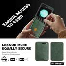 For Samsung Galaxy Z Flip6 Kalebol Slim MagSafe Ring Magnetic Card Bag Side Sticker Leather Phone Case(Green) - 5
