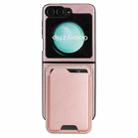 For Samsung Galaxy Z Flip6 Kalebol Slim MagSafe Ring Magnetic Card Bag Side Sticker Leather Phone Case(Pink Gold) - 2