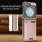 For Samsung Galaxy Z Flip6 Kalebol Slim MagSafe Ring Magnetic Card Bag Side Sticker Leather Phone Case(Pink Gold) - 3