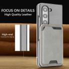 For Samsung Galaxy Z Fold6 Kalebol Slim MagSafe Ring Magnetic Card Bag Side Sticker Leather Phone Case(Gray) - 3