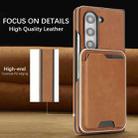 For Samsung Galaxy Z Fold5 Kalebol Slim MagSafe Ring Magnetic Card Bag Side Sticker Leather Phone Case(Brown) - 3