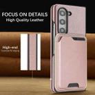 For Samsung Galaxy Z Fold5 Kalebol Slim MagSafe Ring Magnetic Card Bag Side Sticker Leather Phone Case(Pink Gold) - 3