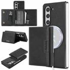 For Samsung Galaxy Z Fold7 5G Kalebol Strong Magnetic MagSafe Tri-Fold Wallet Side Sticker Leather Phone Case(Black) - 1