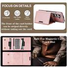 For Samsung Galaxy Z Fold7 5G Kalebol Strong Magnetic MagSafe Tri-Fold Wallet Side Sticker Leather Phone Case(Pink Gold) - 5