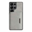 For Samsung Galaxy S25 Ultra 5G Kalebol Strong Magnetic MagSafe Tri-Fold Wallet Side Sticker Leather Phone Case(Gray) - 2