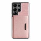 For Samsung Galaxy S25 Ultra 5G Kalebol Strong Magnetic MagSafe Tri-Fold Wallet Side Sticker Leather Phone Case(Pink Gold) - 2