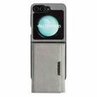 For Samsung Galaxy Z Flip6 Kalebol Strong Magnetic MagSafe Tri-Fold Wallet Side Sticker Leather Phone Case(Gray) - 2