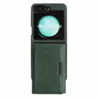 For Samsung Galaxy Z Flip6 Kalebol Strong Magnetic MagSafe Tri-Fold Wallet Side Sticker Leather Phone Case(Green) - 2