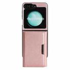 For Samsung Galaxy Z Flip6 Kalebol Strong Magnetic MagSafe Tri-Fold Wallet Side Sticker Leather Phone Case(Pink Gold) - 2