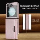 For Samsung Galaxy Z Flip6 Kalebol Strong Magnetic MagSafe Tri-Fold Wallet Side Sticker Leather Phone Case(Pink Gold) - 3