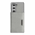 For Samsung Galaxy Z Fold6 Kalebol Strong Magnetic MagSafe Tri-Fold Wallet Side Sticker Leather Phone Case(Gray) - 2