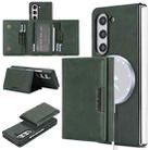 For Samsung Galaxy Z Fold6 Kalebol Strong Magnetic MagSafe Tri-Fold Wallet Side Sticker Leather Phone Case(Green) - 1