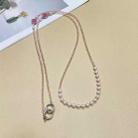 Crystal Pearl Mobile Phone Long Chain(Pearly Pink) - 1