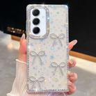 For Samsung Galaxy A56 5G Diamond Glitter Bow-knot Four-Corner Shockproof Phone Case(Transparent Stars) - 1