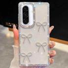 For Samsung Galaxy A36 5G Diamond Glitter Bow-knot Four-Corner Shockproof Phone Case(Transparent) - 1