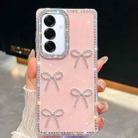 For Samsung Galaxy A16 5G Diamond Glitter Bow-knot Four-Corner Shockproof Phone Case(Light Pink) - 1